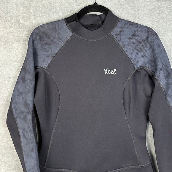 Xcel Wetsuit Womens 12 Black Axis Long Sleeve Back Zip Boy Short Spring 2MM Surf - Picture 2 of 14
